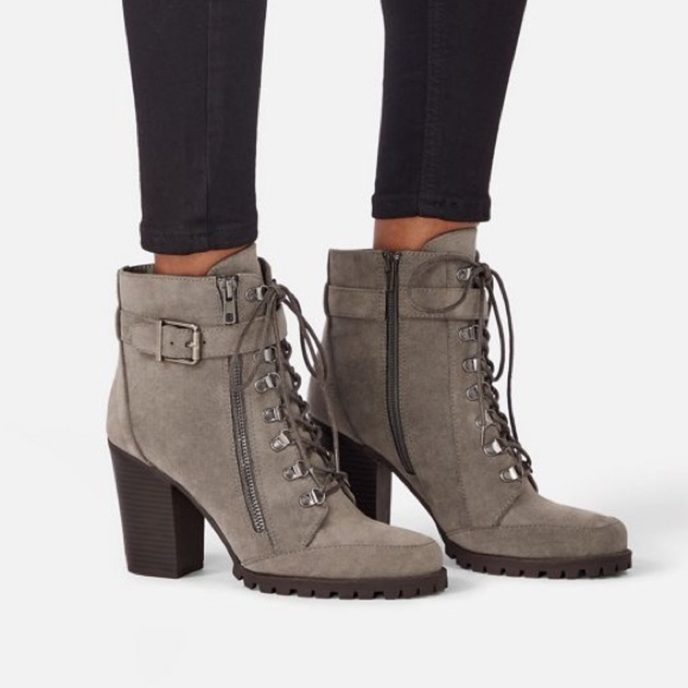 Just Fab Lace-Up Ankle Booties.